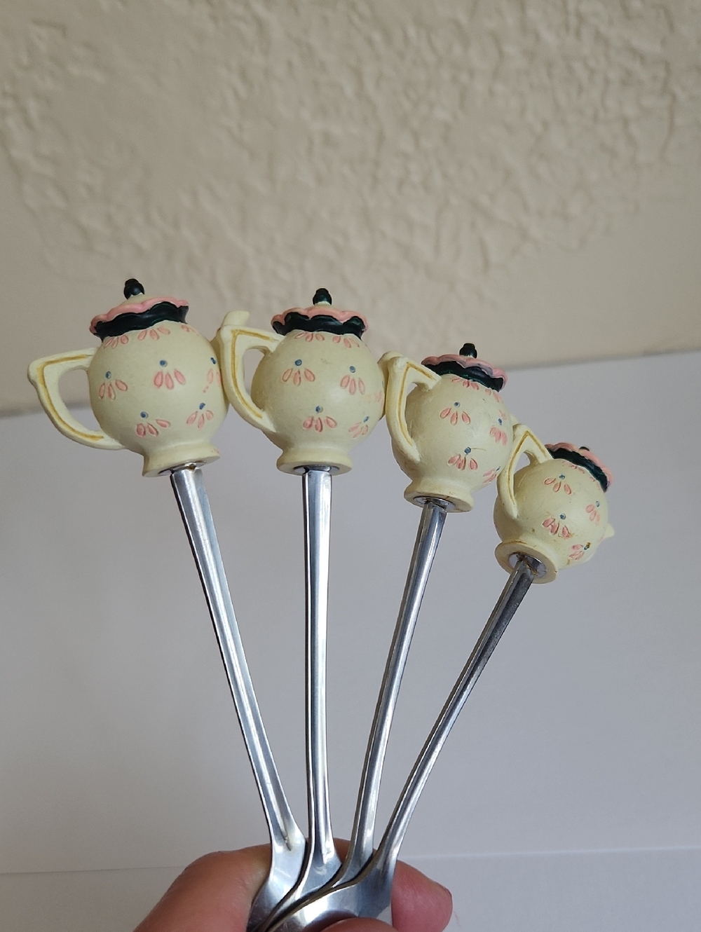 Set of 4 Teapot Handle Teaspoons